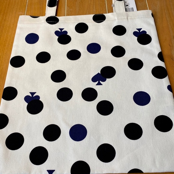 NEW Kate Spade ♠️ Polka Dot + Spade Canvas Tote! *Shorter shoulder strap* - Picture 12 of 14